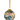 Blue and Gold Marble Ball Ornament