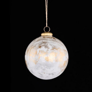 Large Champagne Marble Ball Ornament