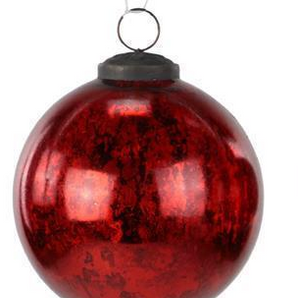 Red Mercury Glass Ornament