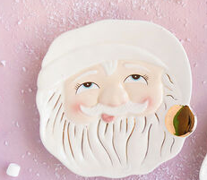 Glitterville Cream Noel Plate