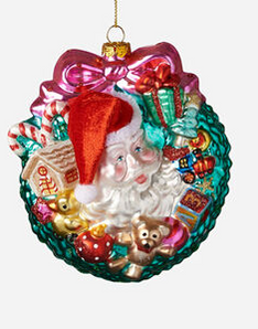 Santa with Wreath Ornament