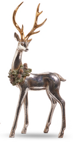 Silver Deer with Wreath