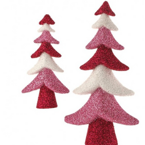 Pink/Red/White Glitter Foam Tree