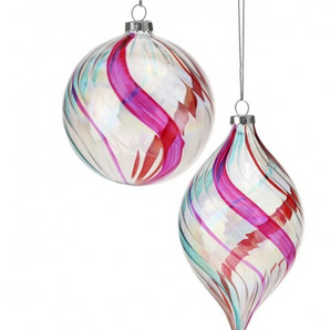 Glass Multi Swirl Retro Ornament