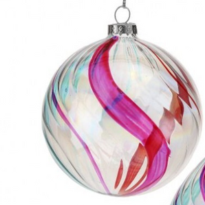 Glass Multi Swirl Retro Ornament