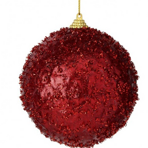 Red Crackle Pearl Frosted Ornament