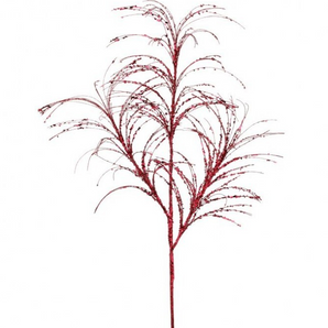 Red Glitter Pampas Grass Spray