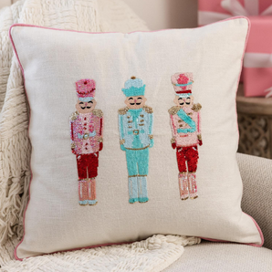 Sequin Nutcracker Square Pillow