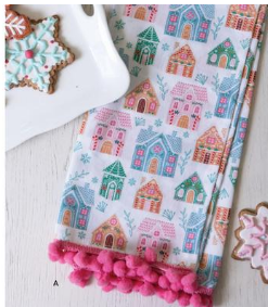 Gingerbread Print Tea Towel