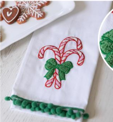 Candy Cane Tea Towel