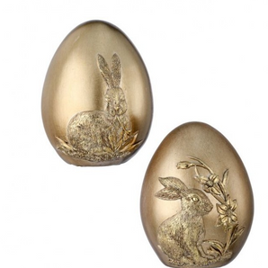 Resin Golden Egg with Bunny Embossed