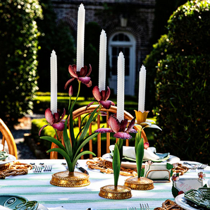 Juliska Meadow Walk Iris 9" Pink Candlestick