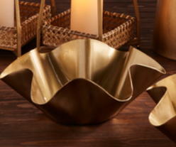 Gold Brass Ruffle Bowls
