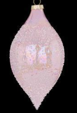 Light Pink Beaded Glass Ornament