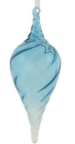 Blue Swirl Glass Ornament