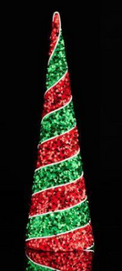 Red/Green/White Swirl Tree Cone