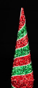 Red/Green/White Swirl Tree Cone