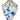 White Blue and Gold Glass Finial Ornament