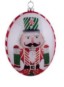 Oval Glass Nutcracker Ornament