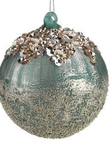Mint Taupe Rose Gold Sanded Ornament