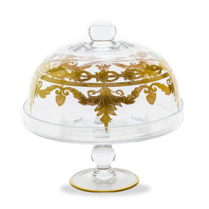 Vetro Gold Cake Stand with Dome