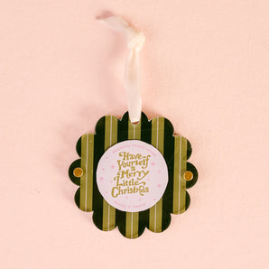 Holiday Scalloped Round Picture Ornament