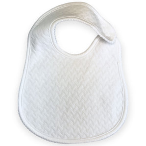 White Pima Jacquard Bib