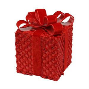 Red Sequin Tinsel Gift Box