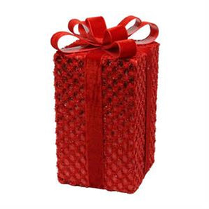Red Sequin Tinsel Gift Box