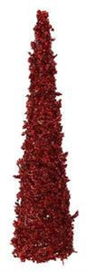 18" Red Glittered Cone Tree
