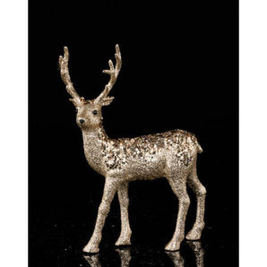 Gold Glitter Sequin Standing Deer