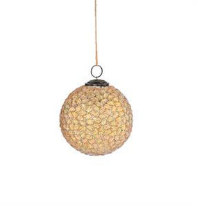 Gold Iridescent Bead Ball Ornament