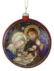 Small Nativity Disc Ornament