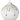 White Glass Ball with Teardrop Bead Ornament
