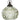 Clear Green Check Cut Ball Ornament