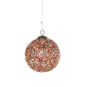 Red and Gold Large Sequin Ball Ornament