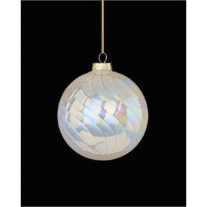 Iridescent/Pearl Swirl Glass Ball Ornament