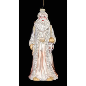 Rose Colored Santa with Backpack Ornament