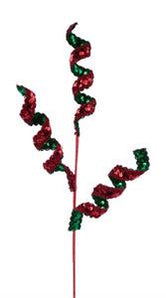 Red Green Sequin Curl Spray