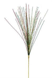 Red Lime Gold Metallic Twist Grass Spray