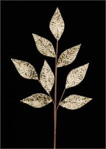 Champagne Glitter Leaf Spray