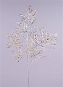 Silver Glitter Bead Fern Spray