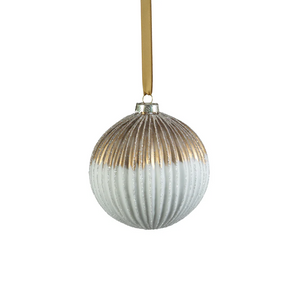 White & Gold Ball Ornament