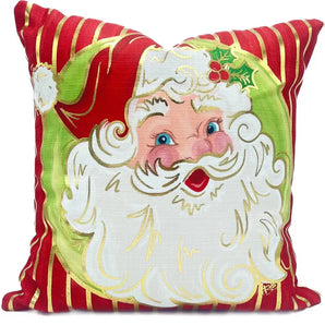 Gold Foil Pretty Santa Pillow