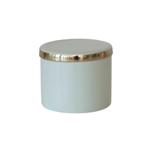 Small Round Mint Enameled Metal Box