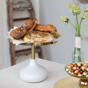 Gold Enameled Metal Pedestal