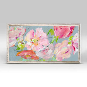 Flowers on Grey Mini Framed Canvas