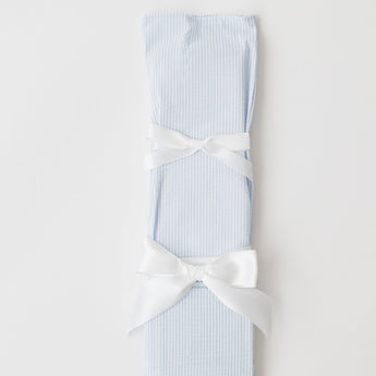 Blue Seersucker with White Ribbon Cake Knife - Birthday cake knife