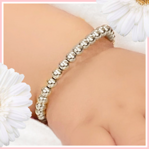 Toddler Silver  Bead Bracelet