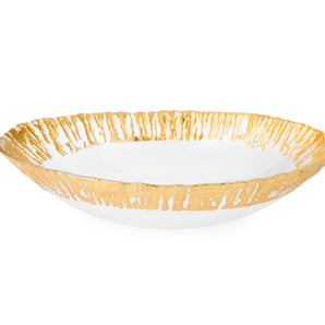 Oval Bowl with Gold Scalloped